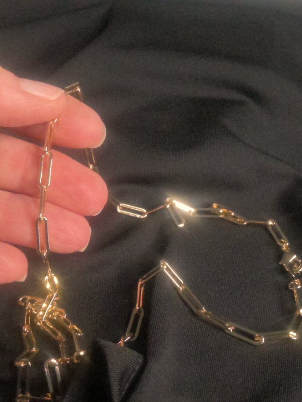 NWOT! 18K gold Layered/Gold Bonded 3.8mm Paperclip Chain 22 inch Necklace - Picture 12 of 15